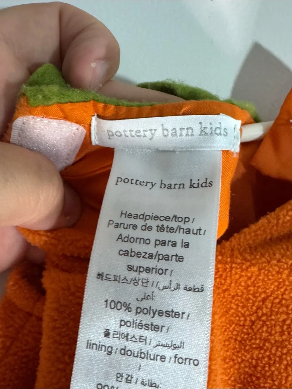 Pottery Barn Kids Pumpkin Halloween Costume Baby Orange Jack O Lantern 0-6M